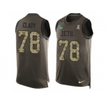 Men's Nike New York Jets #78 Ryan Clady Limited Green Salute to Service Tank Top NFL Jersey