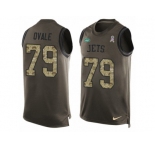 Men's Nike New York Jets #79 Brent Qvale Limited Green Salute to Service Tank Top NFL Jersey