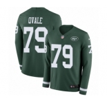 Men's Nike New York Jets #79 Brent Qvale Limited Green Therma Long Sleeve NFL Jersey