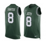 Men's Nike New York Jets #8 Cairo Santos Limited Green Player Name & Number Tank Top NFL Jersey