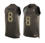Men's Nike New York Jets #8 Cairo Santos Limited Green Salute to Service Tank Top NFL Jersey