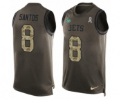 Men's Nike New York Jets #8 Cairo Santos Limited Green Salute to Service Tank Top NFL Jersey