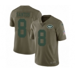 Men's Nike New York Jets #8 Cairo Santos Limited Olive 2017 Salute to Service NFL Jersey