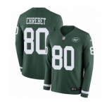 Men's Nike New York Jets #80 Wayne Chrebet Limited Green Therma Long Sleeve NFL Jersey