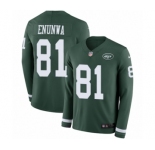 Men's Nike New York Jets #81 Quincy Enunwa Limited Green Therma Long Sleeve NFL Jersey