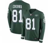 Men's Nike New York Jets #81 Quincy Enunwa Limited Green Therma Long Sleeve NFL Jersey