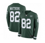 Men's Nike New York Jets #82 Rishard Matthews Limited Green Therma Long Sleeve NFL Jersey
