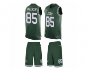 Men's Nike New York Jets #85 Wesley Walker Limited Green Tank Top Suit NFL Jersey