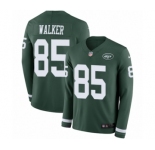 Men's Nike New York Jets #85 Wesley Walker Limited Green Therma Long Sleeve NFL Jersey