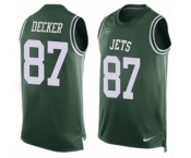 Men's Nike New York Jets #87 Eric Decker Limited Green Player Name & Number Tank Top NFL Jersey