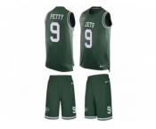 Men's Nike New York Jets #9 Bryce Petty Limited Green Tank Top Suit NFL Jersey