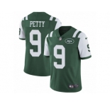Men's Nike New York Jets #9 Bryce Petty Vapor Untouchable Limited Green Team Color NFL Jersey