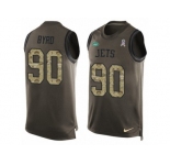 Men's Nike New York Jets #90 Dennis Byrd Limited Green Salute to Service Tank Top NFL Jersey