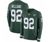 Men's Nike New York Jets #92 Leonard Williams Limited Green Therma Long Sleeve NFL Jersey
