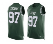 Men's Nike New York Jets #97 Lawrence Thomas Limited Green Player Name & Number Tank Top NFL Jersey