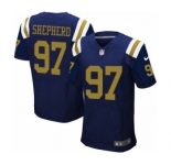 Men's Nike New York Jets #97 Nathan Shepherd Elite Navy Blue Alternate NFL Jersey