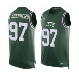 Men's Nike New York Jets #97 Nathan Shepherd Limited Green Player Name & Number Tank Top NFL Jersey