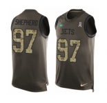 Men's Nike New York Jets #97 Nathan Shepherd Limited Green Salute to Service Tank Top NFL Jersey
