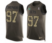 Men's Nike New York Jets #97 Nathan Shepherd Limited Green Salute to Service Tank Top NFL Jersey