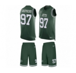 Men's Nike New York Jets #97 Nathan Shepherd Limited Green Tank Top Suit NFL Jersey