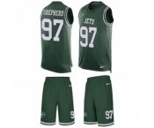 Men's Nike New York Jets #97 Nathan Shepherd Limited Green Tank Top Suit NFL Jersey