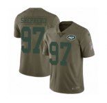 Men's Nike New York Jets #97 Nathan Shepherd Limited Olive 2017 Salute to Service NFL Jersey