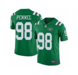 Men's Nike New York Jets #98 Mike Pennel Limited Green Rush NFL Jersey