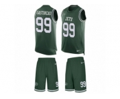 Men's Nike New York Jets #99 Mark Gastineau Limited Green Tank Top Suit NFL Jersey
