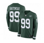 Men's Nike New York Jets #99 Mark Gastineau Limited Green Therma Long Sleeve NFL Jersey