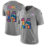 New York Jets #14 Sam Darnold Men's Nike Multi-Color 2020 NFL Crucial Catch NFL Jersey Greyheather