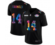 New York Jets #14 Sam Darnold Men's Nike Multi-Color Black 2020 NFL Crucial Catch Vapor Untouchable Limited Jersey