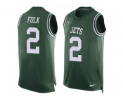 Nike New York Jets #2 Nick Folk Green Team Color Men's Stitched NFL Limited Tank Top Jersey