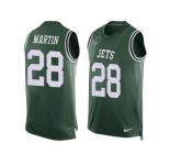 Nike New York Jets #28 Curtis Martin Green Team Color Men's Stitched NFL Limited Tank Top Jersey