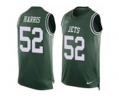 Nike New York Jets #52 David Harris Green Team Color Men's Stitched NFL Limited Tank Top Jersey