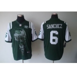 nike nfl jerseys new york jets #6 sanchez green[helmet tri-blend limited]