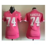 2015 Women Nike New York Jets #74 Nick Mangold Pink Jerseys