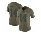 Women Nike New York Jets #14 Jeremy Kerley Limited Olive 2017 Salute to Service NFL Jersey
