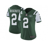 Women Nike New York Jets #2 Teddy Bridgewater Green Team Color Stitched NFL Vapor Untouchable Limited Jersey