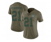 Women Nike New York Jets #21 Morris Claiborne Limited Olive 2017 Salute to Service NFL Jersey