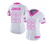 Women Nike New York Jets #22 Trumaine Johnson White Pink Stitched NFL Limited Rush Fashion Jersey