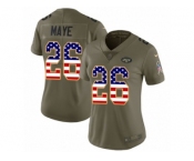 Women Nike New York Jets #26 Marcus Maye Limited Olive USA Flag 2017 Salute to Service NFL Jersey