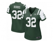 Women Nike New York Jets #32 Juston Burris Game Green Team Color NFL Jersey