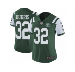 Women Nike New York Jets #32 Juston Burris Green Team Color Vapor Untouchable Limited Player NFL Jersey