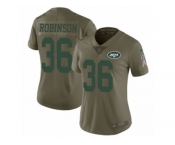 Women Nike New York Jets #36 Rashard Robinson Limited Olive 2017 Salute to Service NFL Jersey