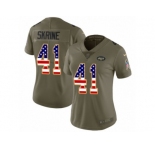 Women Nike New York Jets #41 Buster Skrine Limited Olive USA Flag 2017 Salute to Service NFL Jersey