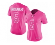 Women Nike New York Jets #5 Christian Hackenberg Limited Pink Rush Fashion NFL Jersey