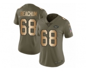 Women Nike New York Jets #68 Kelvin Beachum Limited Olive Gold 2017 Salute to Service NFL Jersey