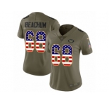 Women Nike New York Jets #68 Kelvin Beachum Limited Olive USA Flag 2017 Salute to Service NFL Jersey
