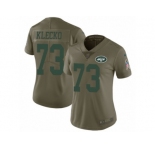 Women Nike New York Jets #73 Joe Klecko Limited Olive 2017 Salute to Service NFL Jersey