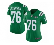 Women Nike New York Jets #76 Wesley Johnson Limited Green Rush Vapor Untouchable NFL Jersey